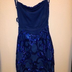 Starstruck Sequin Dress In Royal Blue